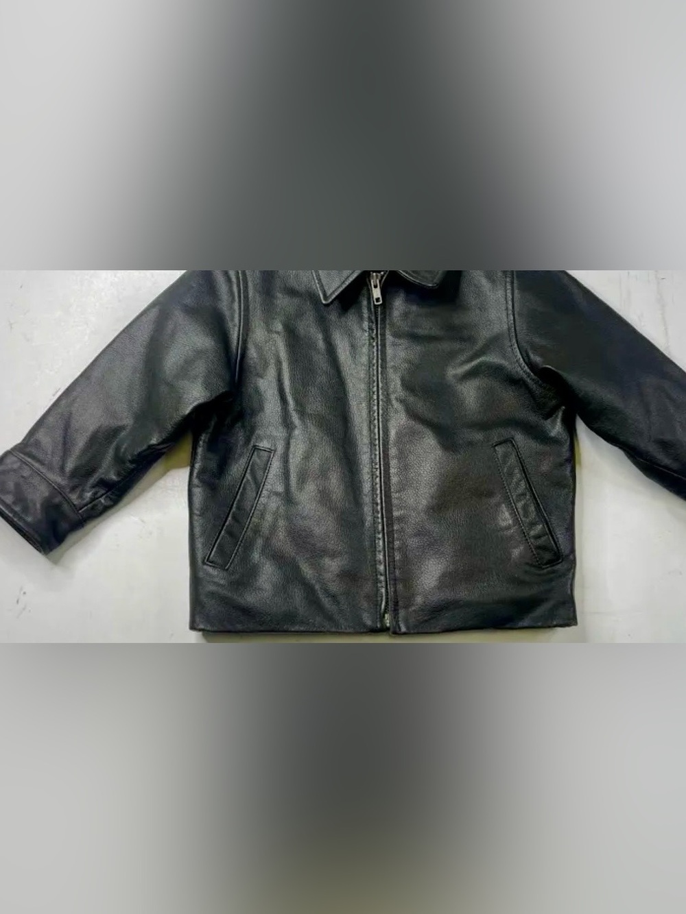 Vintage babyGap Genuine Leather Bomber Moto Jacket Quilted 2T Toddler Black